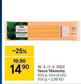 Těstoviny Tesco