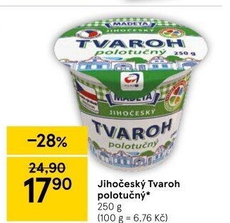 Tvaroh polotučný Jihočeský Madeta