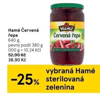 Červená řepa Hamé