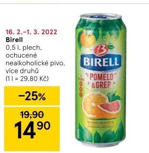 Nealkoholické pivo ochucené Birell