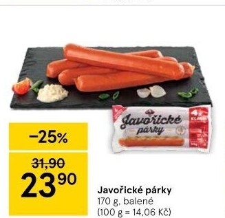 Párky javořické Kostelecké uzeniny