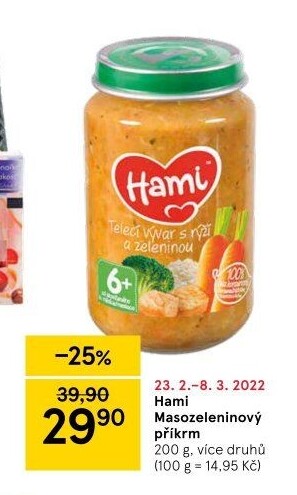 Příkrm masozeleninový Hami