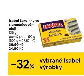 Sardinky v oleji Isabel