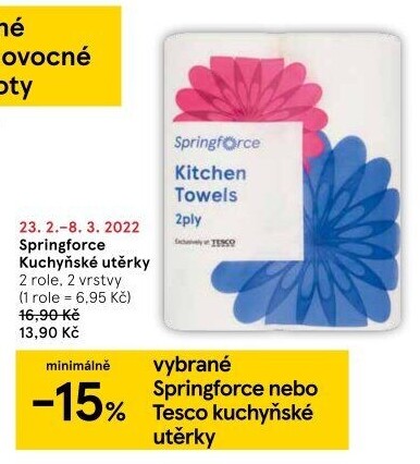 Utěrky kuchyňské 2vrstvé Springforce