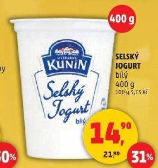 Bílý jogurt selský Kunín