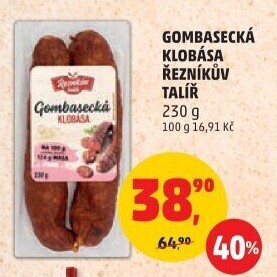 Gombasecká klobása Řezníkův talíř
