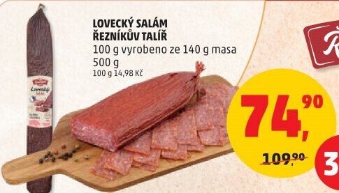 Salám lovecký Řezníkův talíř