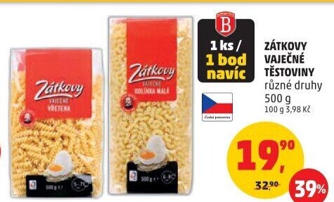 Těstoviny vaječné Zátkovy