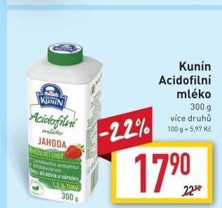 Acidofilní mléko ochucené Kunín