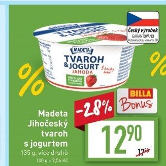 Dezert tvaroh s jogurtem jihočeský Madeta