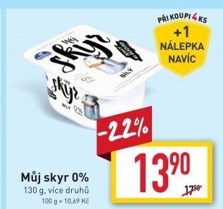 Dezert zakysaný bílý Můj Skyr 0% Milko