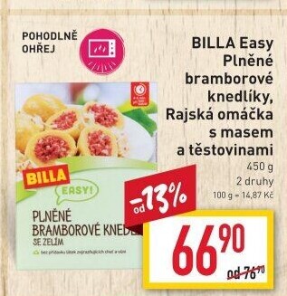 Plněné bramborové knedlíky se zelím Easy Billa