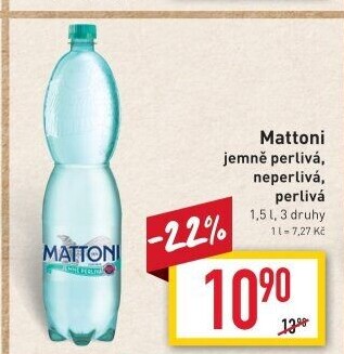 Přírodní voda Mattoni