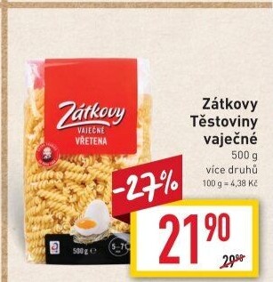 Těstoviny vaječné Zátkovy