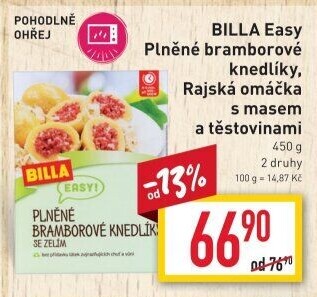 Plněné bramborové knedlíky se zelím Easy Billa