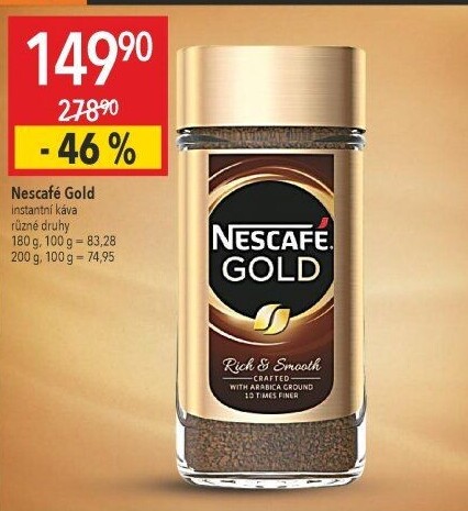 Instantní kávy Nescafé Gold
