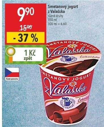 Jogurt smetanový ochucený z Valašska Mlékárna Valašské Meziříčí