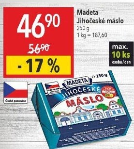 Máslo Jihočeské Madeta