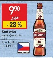 Pivo světlé výčepní 10° Krušovice