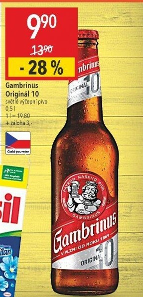 Pivo světlé výčepní Originál 10° Gambrinus