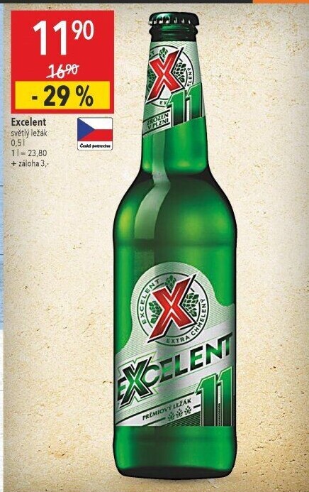 Pivo světlý ležák 11° Excelent