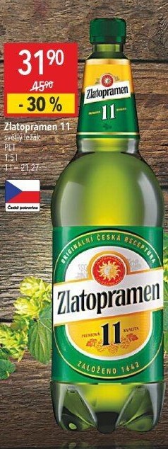 Pivo světlý ležák 11° Zlatopramen