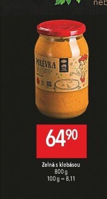 Polévka Zelná s klobásou Globus
