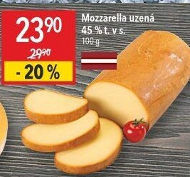 Sýr Mozzarella cihla uzená 45%