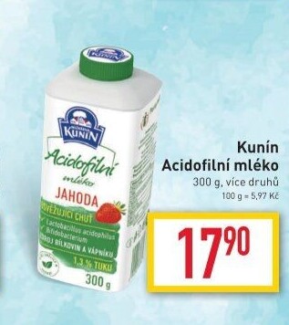 Acidofilní mléko ochucené Kunín