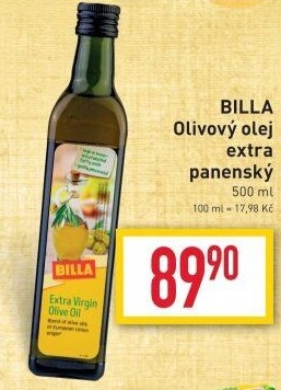 Olivový olej extra panenský Billa