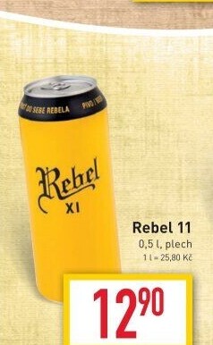 Pivo světlý ležák 11° hořká Rebel Pivovar Havlíčkův Brod