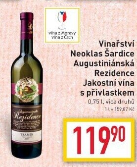 Vína Augustiniánská rezidence Šardice - přívlastková