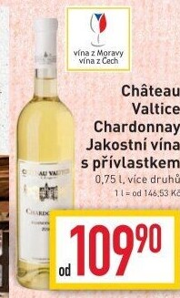 Víno Chardonnay Chateau Valtice - přívlastkové