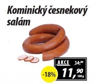 Salám kominický česnekový točený