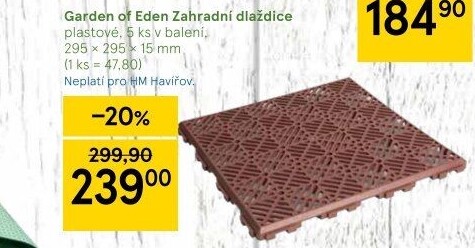 Zahradní plastová dlaždice