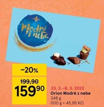 Bonboniéra Modré z nebe Orion