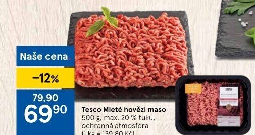 Hovězí mleté maso Tesco