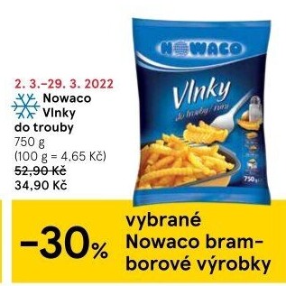 Hranolky vlnky mražené Nowaco