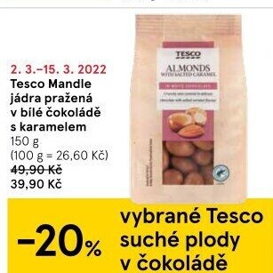 Mandle v čokoládě Tesco