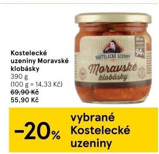 Moravské klobásy Kostelecké uzeniny - sklo