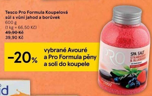 Sůl do koupele Pro Formula Tesco
