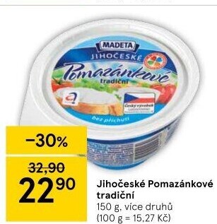 Tradiční pomazánkové Jihočeské Madeta