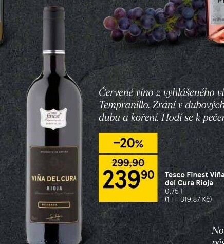 Víno Vińa del Cura Reserva Rioja Tesco Finest