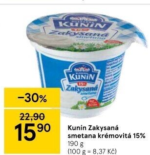 Zakysaná smetana krémovitá Kunín 15%