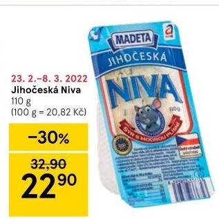 Sýr Niva Jihočeská 50% Madeta