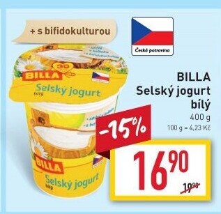 Bílý jogurt selský Billa