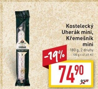 Salám Uherák kostelecký Kostelecké uzeniny