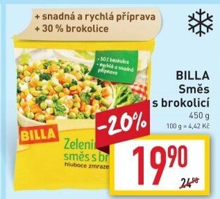 Zeleninová směs s brokolicí mražená Billa