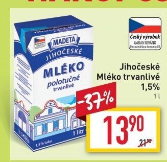 Mléko trvanlivé Jihočeské Madeta - 1,5% polotučné