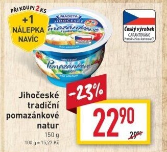 Tradiční pomazánkové Jihočeské Madeta